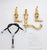 Basin Faucet Brass Gold Widespread Bathroom  Antique Sink  3 Hole Hot And Cold Water  Tap Pop Up
