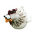 Chicken Sitting on Fence Decor Garden Statues for Fences Rooster Wall Art Yard Sculptures Farm Patio Lawn Decoration