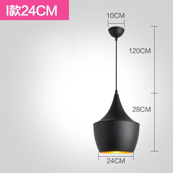 Nordic Retro Industrial Black Ceiling Pendant Lamp E27 for Restaurant Dining Table Bar Decorative Lighting Fixture