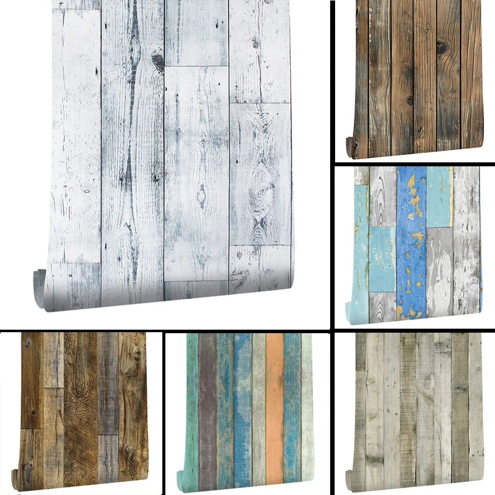 Wood Vinyl Wallpaper Roll Wood Grain Self Adhesive Wallpaper Kitchen Wardrobe Cabinet Furniture Contact Paper Renovation Door
