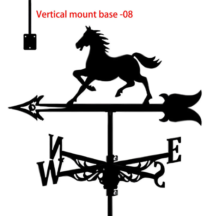 Weather Vane Metal Weathervanes Wind Direction Indicators, Metal Wind Vanes Signs for Roof Mount, Farmhouse Courtyard Decoration