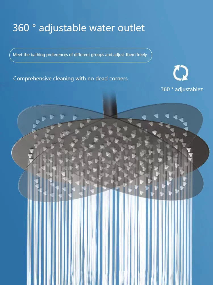 4/6/8/10/12 Inch Pressurized Rain Shower Head Stainless Steel Square Round Rain Shower Head Large Water Outlet Shower Head
