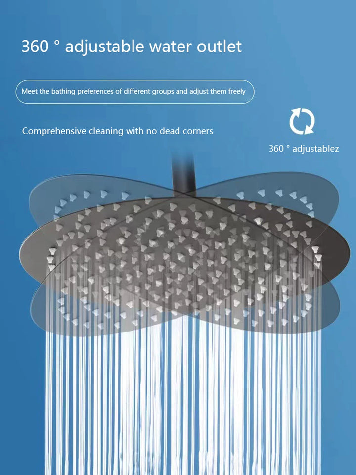 4/6/8/10/12 Inch Pressurized Rain Shower Head Stainless Steel Square Round Rain Shower Head Large Water Outlet Shower Head