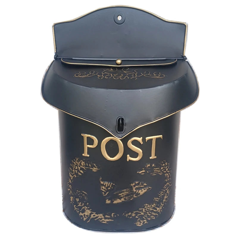 Vintage European Rural Pastoral Style Wall Mount Mailbox Farmhouse Post Creative Newspaper Letter Box Waterproof Garden Decor