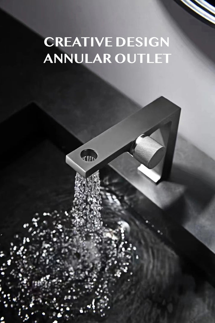 Luxury brass rose gold bathroom faucet with simple design, one hole single handle cold and hot dual control basin Tap