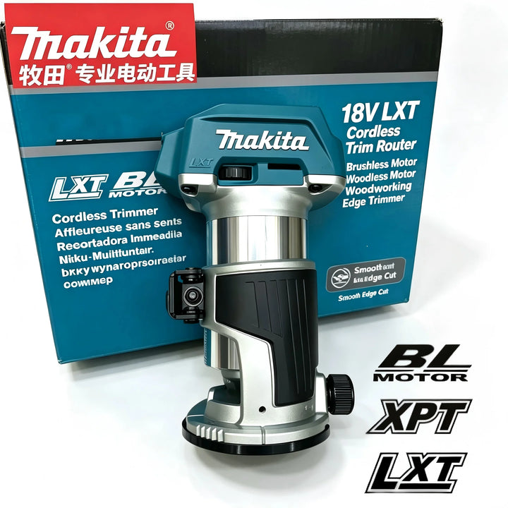 Makita DRT52 18V LXT Brushless Trim Lith‑ion Powered Woodworking Milling Tool 6.0Ah Battery For Wood Edge Trimming & Grooving