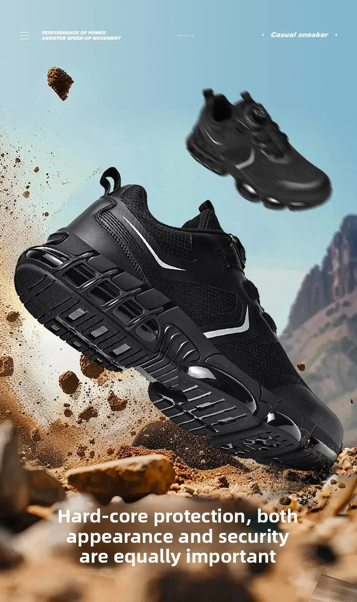 Trendy Steel Toe Shoes Men's Women's Extra Large Size Labor Protection Shoes Anti-impact Lightweight Thick Bottom