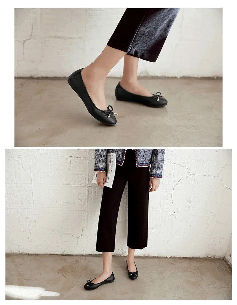 Ladies Loafers Shoes Bowtie Flats Patent Leather Loafers Women Round Toe Roll-Up Shoes Woman Bridesmaid Flats Large Size Zapatos