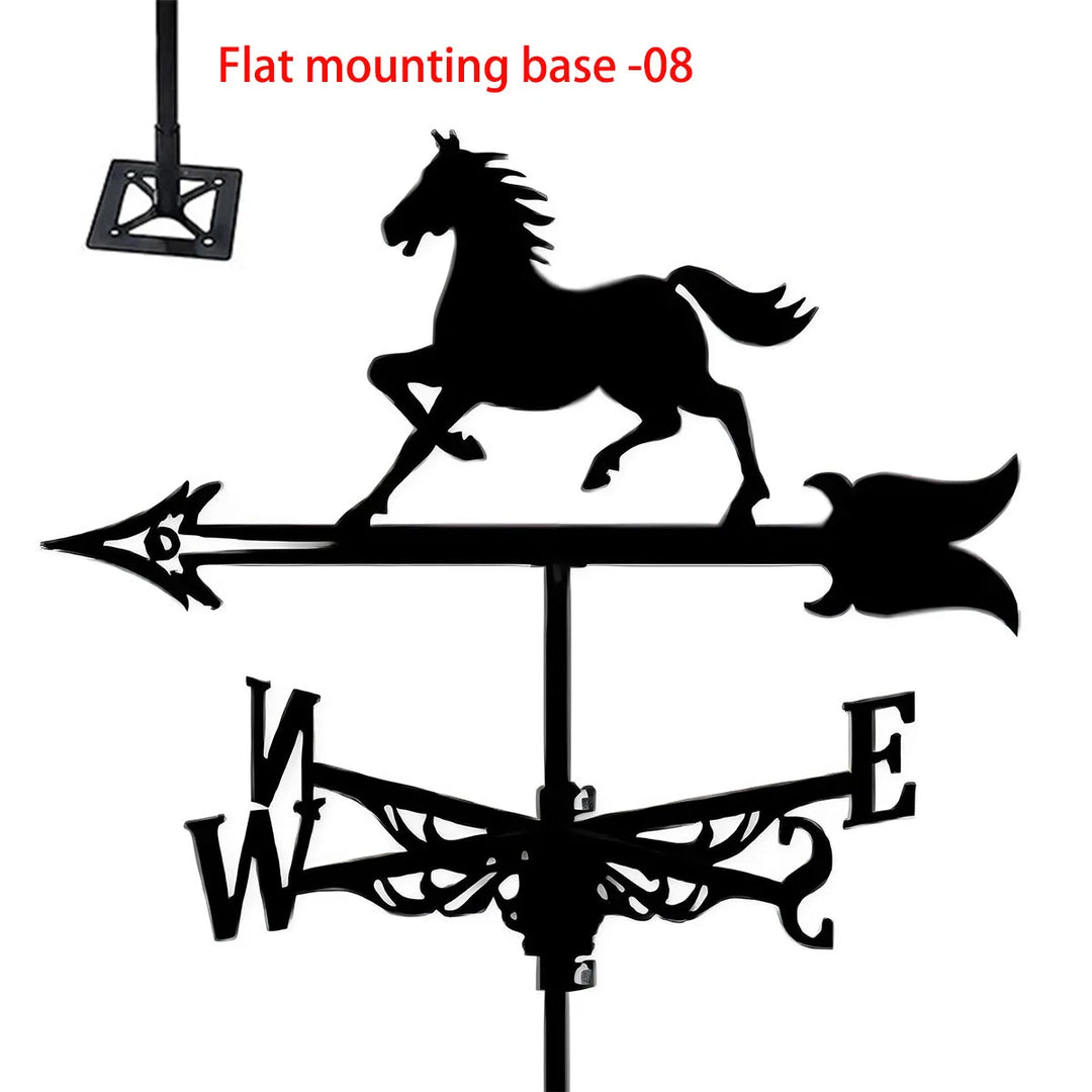 Weather Vane Metal Weathervanes Wind Direction Indicators, Metal Wind Vanes Signs for Roof Mount, Farmhouse Courtyard Decoration