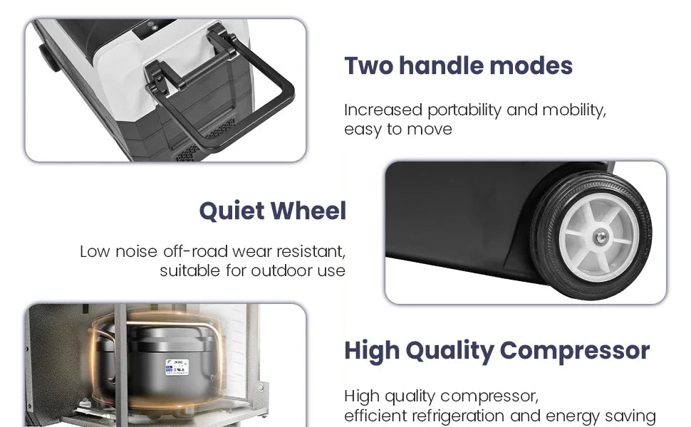 35L Portable Car Freezer Powerful Compressor Quickly Cooler Small Car Fridge Dual Zone for Home Outdoors Camping Traveling Use