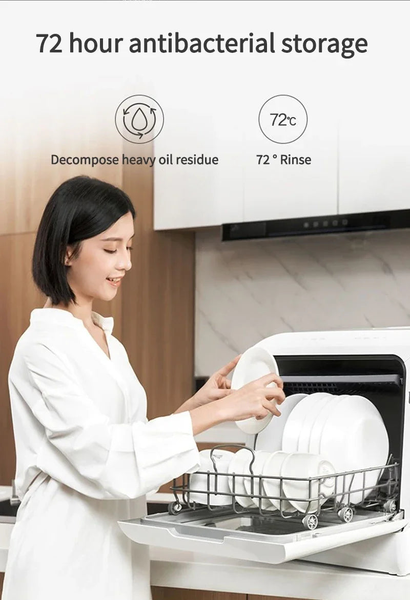 Table Dishwasher Automatic Intelligent Fruits And Vegetable Integrated Portable Dishwasher 220V 50Hz Without Installation 4 Sets