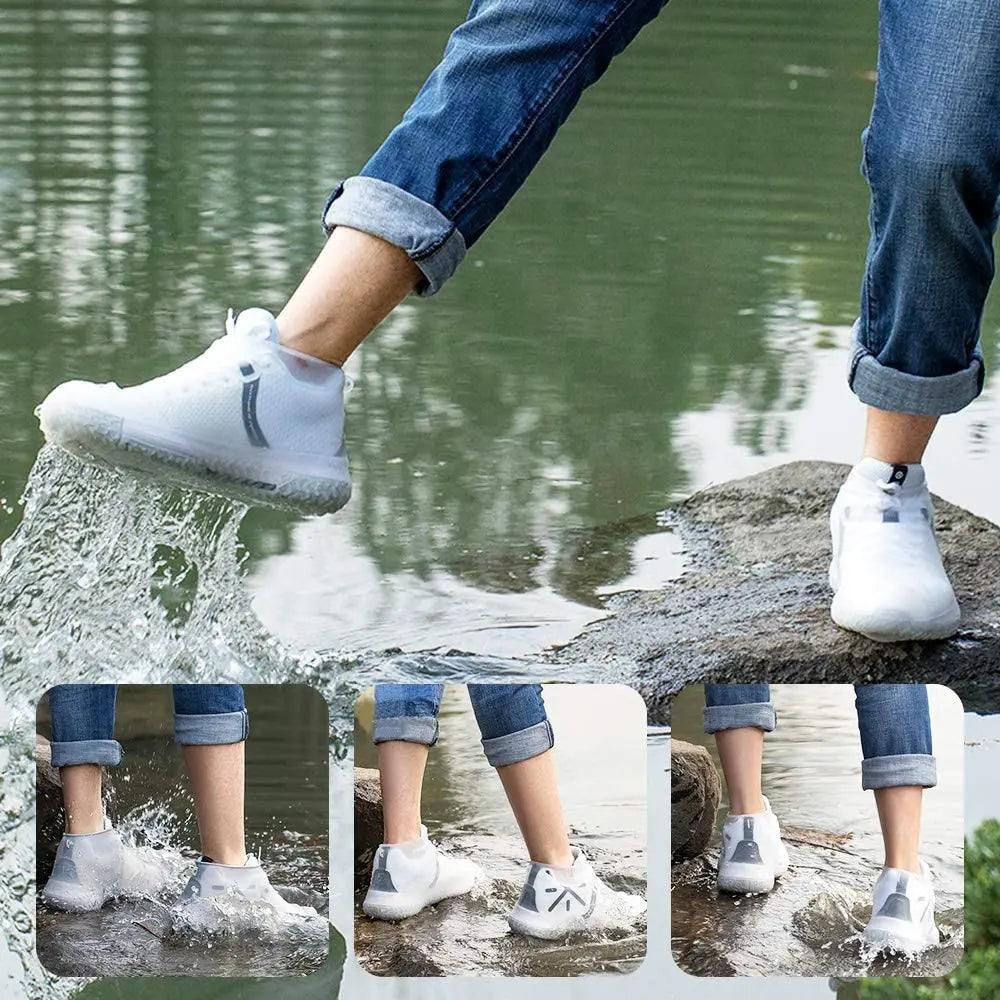 Waterproof Silicone Shoe Covers S/M/L Reusable Non-Slip Rain Boots Unisex Sneakers Protector for Outdoor Rainy Day Shoes Cover