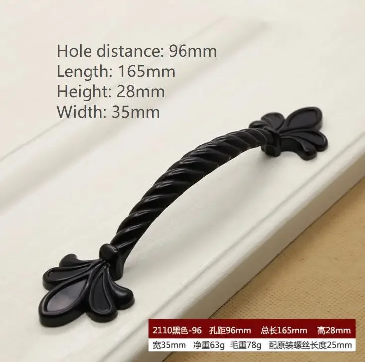American Style Piano Black Hardware Cabinet Knob Handle European Style Garden Cabinet handle  Cabinet Knob Door Pull