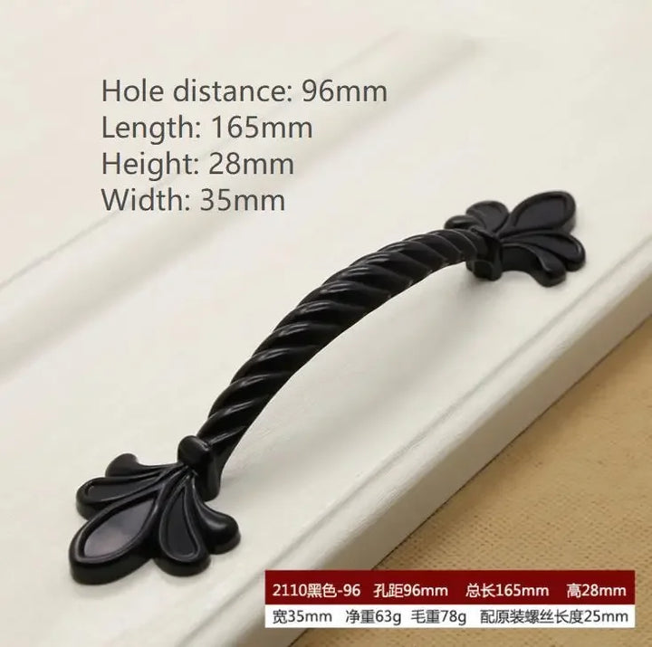 American Style Piano Black Hardware Cabinet Knob Handle European Style Garden Cabinet handle  Cabinet Knob Door Pull