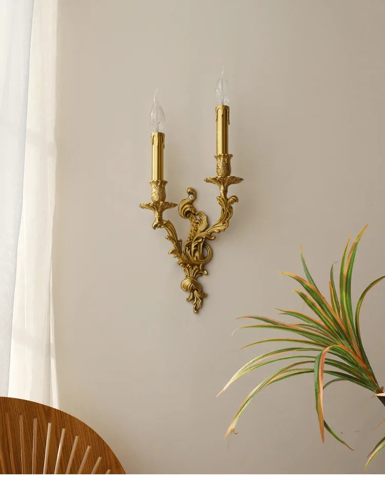 Nordic Copper Wall Lamps Living Dining Room Bedroom Bedsides Lights Corridor Retro Loft Villa Home Decor