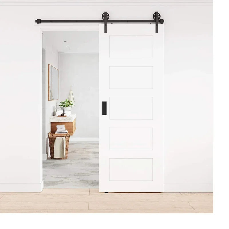 Sliding Barn Door Hardware Hanger Tracks Set, Kitchen Track Kit, Track System, Carbon Steel