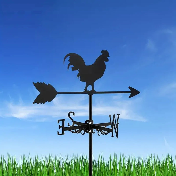 Weathervane, Metal Outdoor Garden Ironwork, Roof Courtyard Garden Decoration, Creative Furniture Chicken, Witch, Housewares New