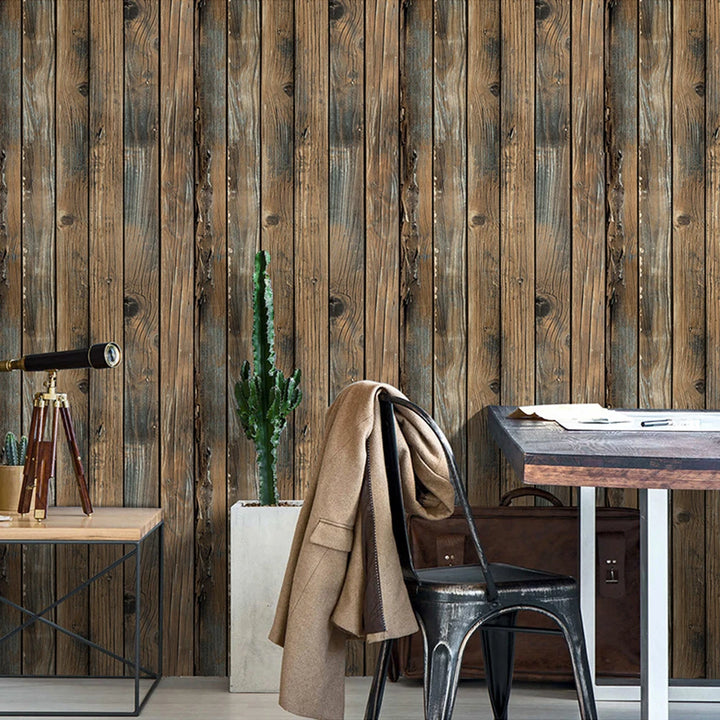 Self Adhesive Vintage Wood Grain Wallpapers Roll PVC Retro Contact Paper for Walls Desk Kitchen Cabinets Countertops Waterproof