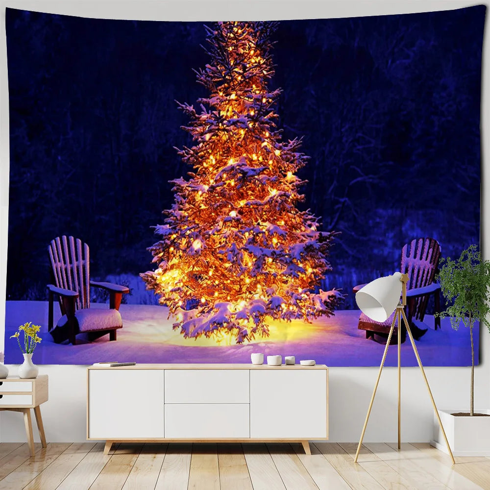 Christmas decoration tapestry, wall hanging, reindeer, Bohemian style, hanging on the wall, room decoration