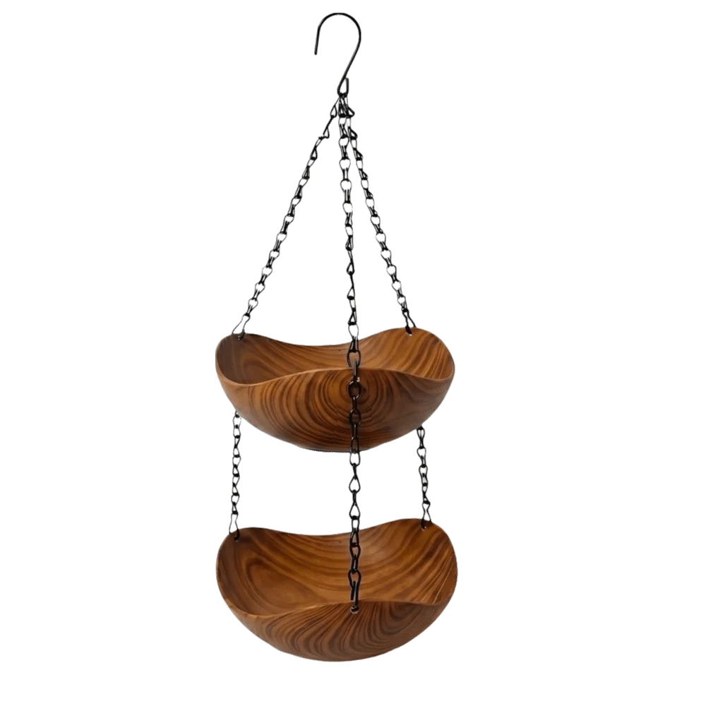 Double Layer Hanging Bird Feeder Feeding Tools Yard Decoration Bird Bath Bowl Bowl-shaped Plastic Hummingbird Water Drinker
