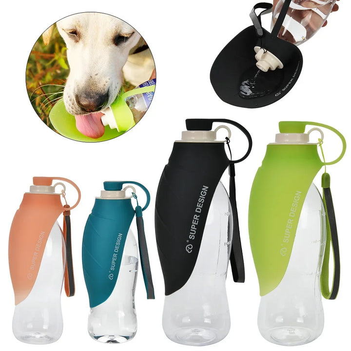 OUZEY 580ml Dog Water Bottle Outdoor Dog Walking Portable Foldable Drinking Bowls For Small Medium Dogs