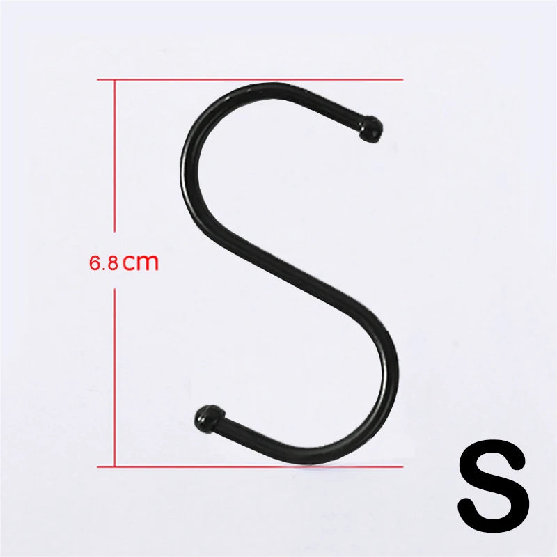 3/10pcs Stainless Steel S-Shape Hook Multi-function Kitchen Bedroom Railing S Hanger Clasp Holder Hooks Hanging Clothes Rack
