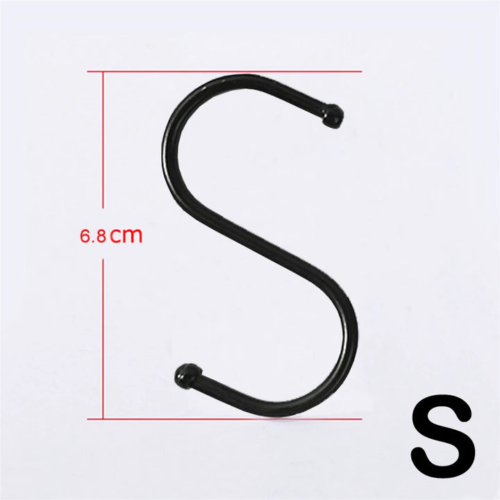 3/10pcs Stainless Steel S-Shape Hook Multi-function Kitchen Bedroom Railing S Hanger Clasp Holder Hooks Hanging Clothes Rack