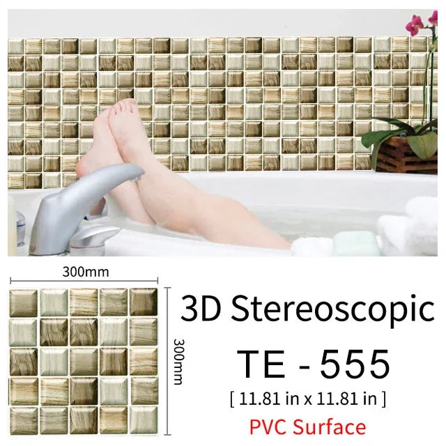 15PCS Wall Sticker Waterproof PVC imitation brick Wallpapers for TV walls living room bedroom kitchen kids rooms painted surface