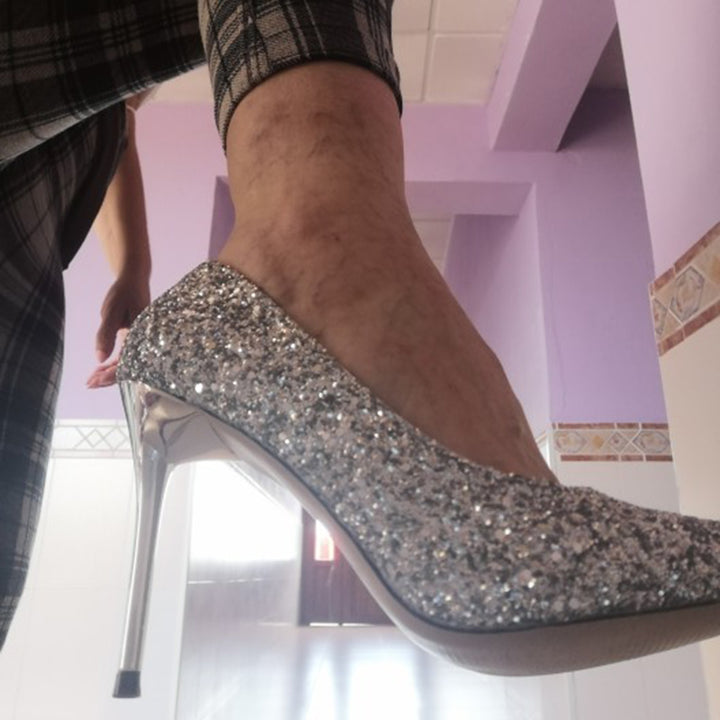 Women 7cm 9.5cm High Heels Bling Pumps Sparkly Heels