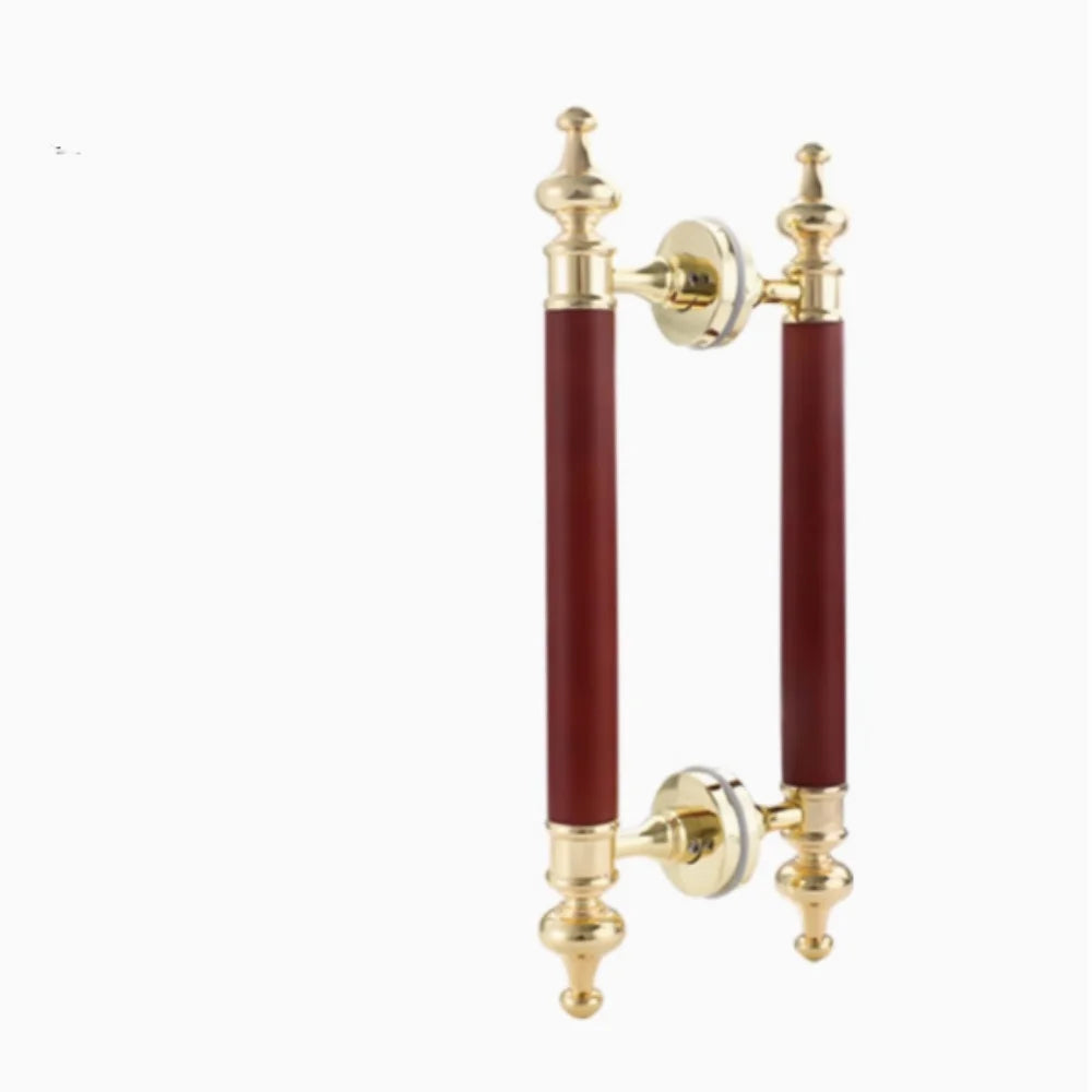 350 460 550 800MM European Retro Black Antique Brass Gold Hotel Home Office Solid Wood Glass Door Double Side Press Large Handle
