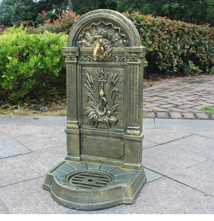 Cast iron art outdoor wash basin courtyard sink against the wall balcony outdoor integrated retro balconygarden pool