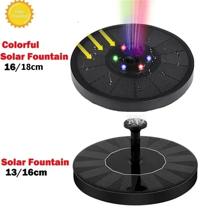 Waterproof Solar Fountain Pump Energy-saving Plants Watering Colorful Bird Bath Solar Fountain Outdoor Garden Pool