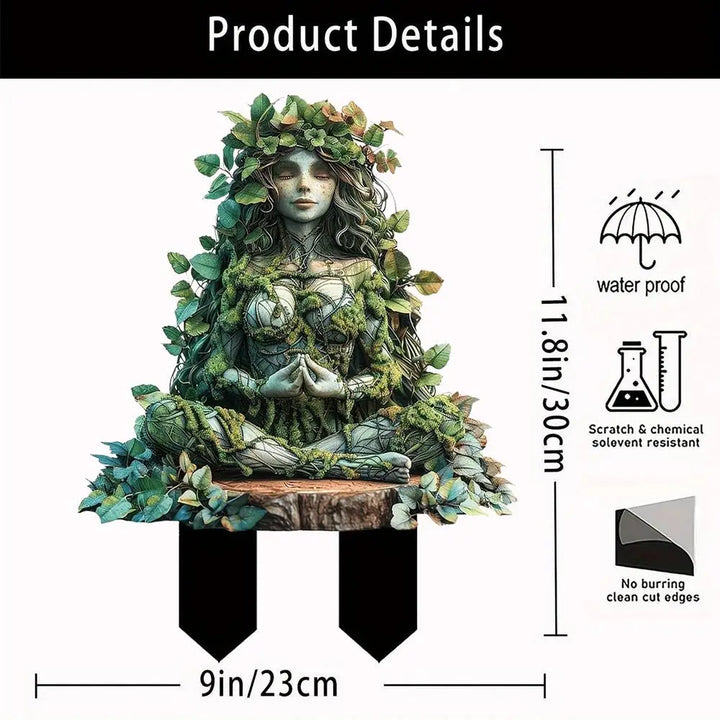 Tree Elfs Garden Stake Fairy Garden Stake Decoration Acrylic Yard Sign 2D Flat Spring Lawn Signs Garden Yard Lawn Decoration