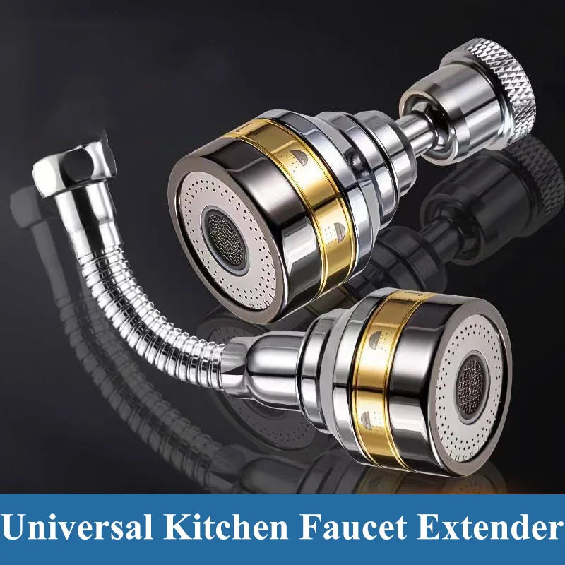Faucet Splash-proof Gold Edge Half-copper Universal Extension Tube Kitchen Extension Shower Bubbler Booster Water Nozzle