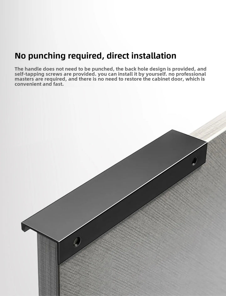 Gold Black Hidden Cabinet Pulls Aluminum Alloy Kitchen Cupboard Handles Drawer Knobs Furniture Handle Bedroom Hardware