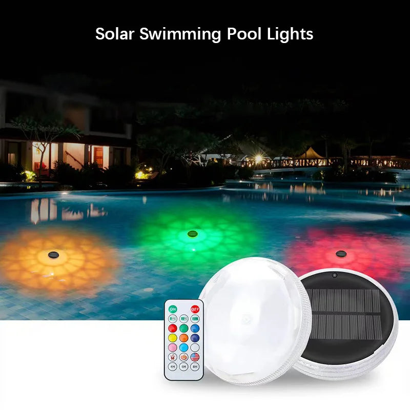 Solar Floating Pool Light Intelligent Auto On&Off 6Color Changing Modes Holiday & Celebration Light Settings Enhances Cozy