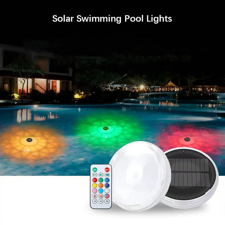 Solar Floating Pool Light Intelligent Auto On&Off 6Color Changing Modes Holiday & Celebration Light Settings Enhances Cozy