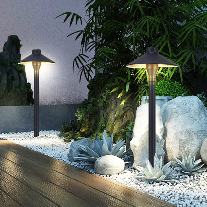 Waterproof Mushroom LED Lawn Light Outdoor Landscape Pathway Post Lamps With insert Aluminum Villa Pole Pillar Lamps