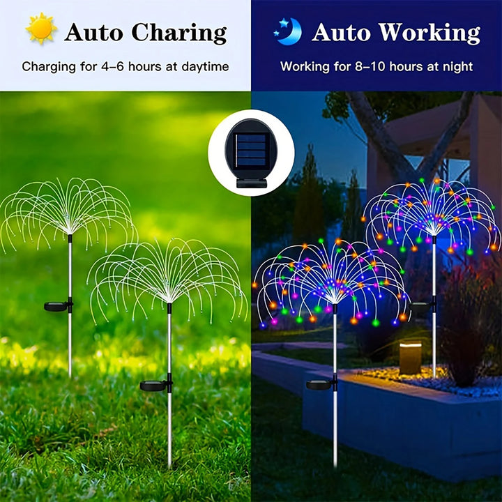 Solar Garden Lights Solar Firework Lights 90 LEDs Outdoor Waterproof for Garden Patio Walkway Pathway