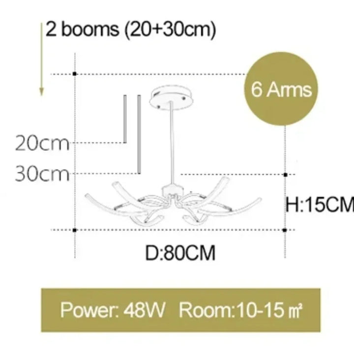 Modern Black Gold Dimming Pendant Light Nordic Creative LED Ceiling Chandeliers For Living Room Home Decor Light Fixtures