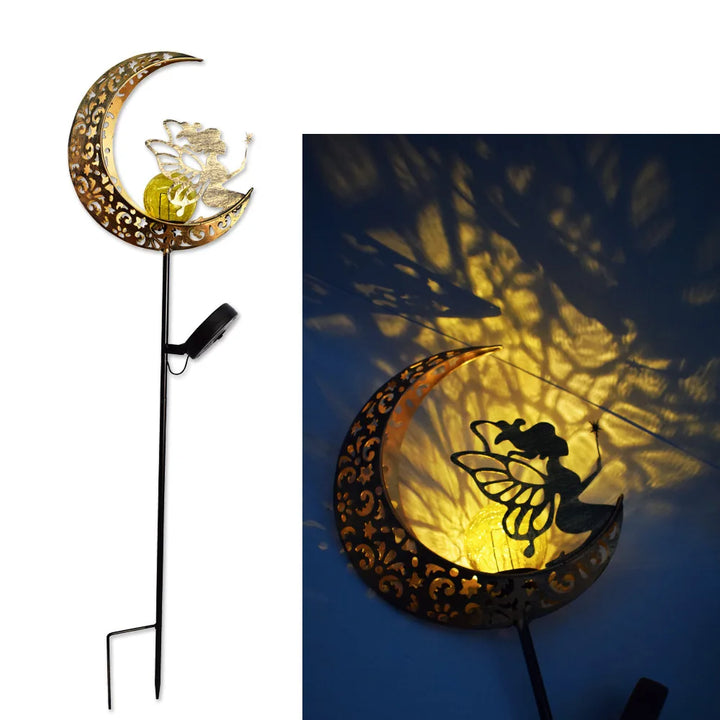 Led Solar Lights Outdoor Waterproof Moon Fire Fairy Lawn Garden Flamingo Lamp for Pathway Landscape Courtyard Garland Decoration