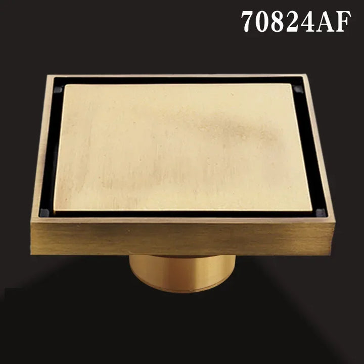 10*10cm Golden Floor Drain  Brass Prevention Odor Thickening Drain Shower Bathroom Drainage Balcony Washing Machine Floor Drain
