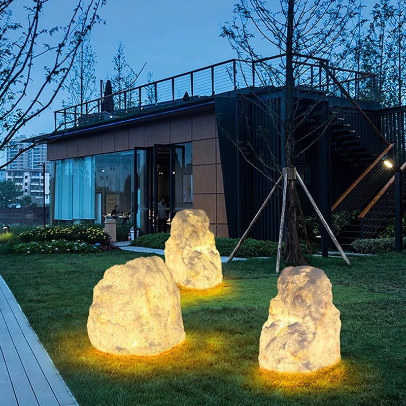 Luminous Stone Lamp Lawn Solar LED Outdoor Lighting Non Solar Lamp Outdoor Garden Decoration Outdoor Garden Light
