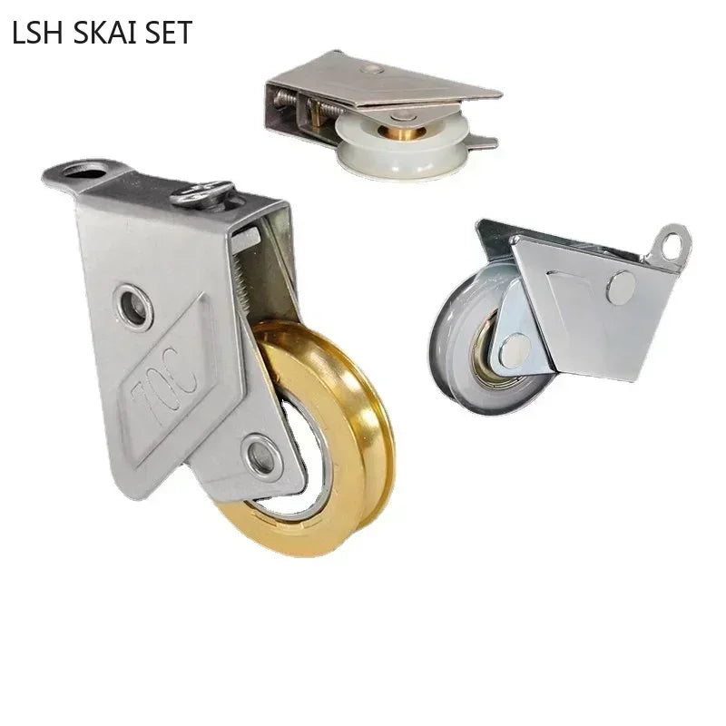 2Pc Aluminum Alloy Window Pulley Sliding Door Roller Window Track Roller Shower Door Wheels Cabinet Pulleys Furniture Hardware
