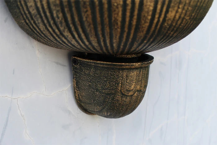 Antique Gold Cast Iron Wall Mounted Hand Sink Farm House Home Garden Decor Heavy Metal Wash Stand
