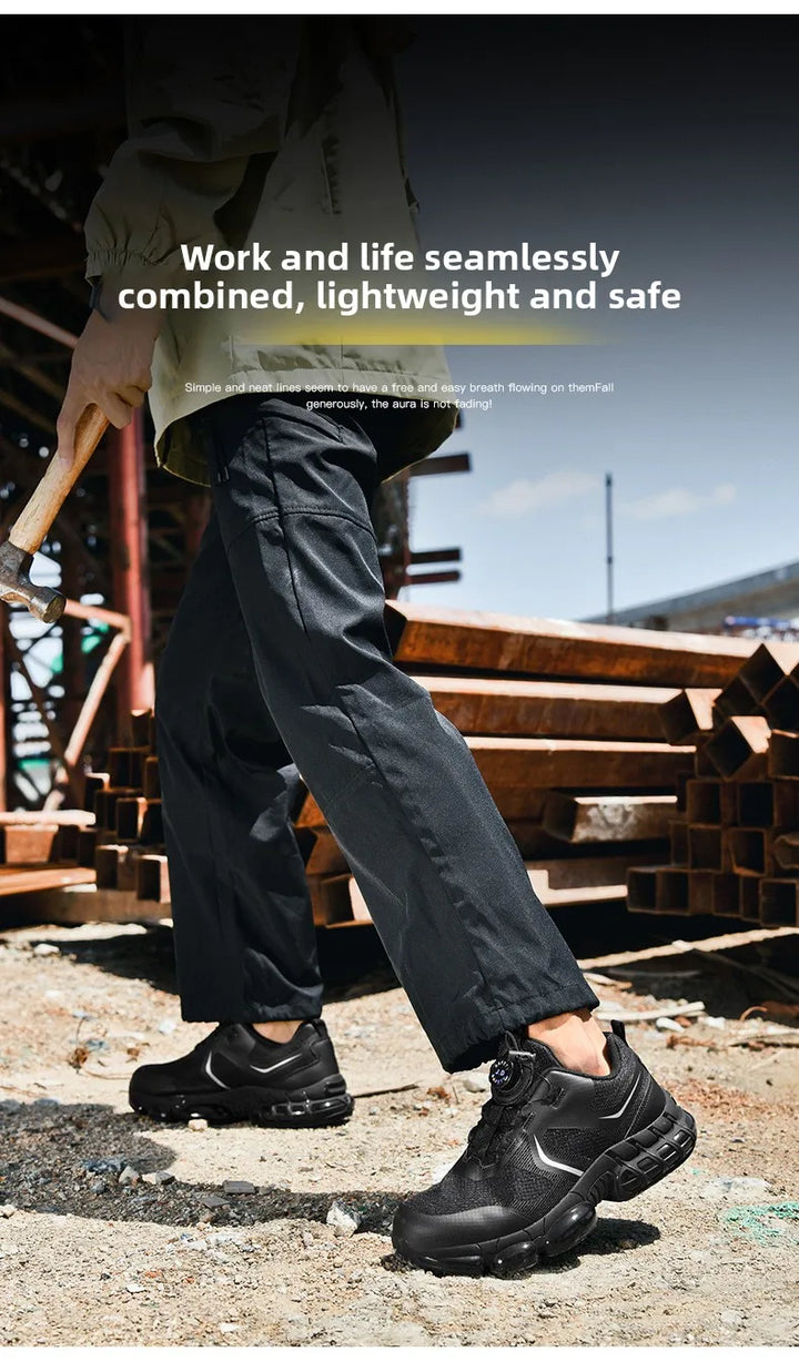 Trendy Steel Toe Shoes Men's Women's Extra Large Size Labor Protection Shoes Anti-impact Lightweight Thick Bottom