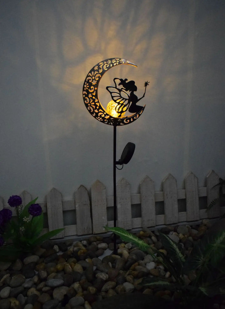 Led Solar Lights Outdoor Waterproof Moon Fairy Lawn Garden Solar Lamps for Pathway Landscape Courtyard  Stakes