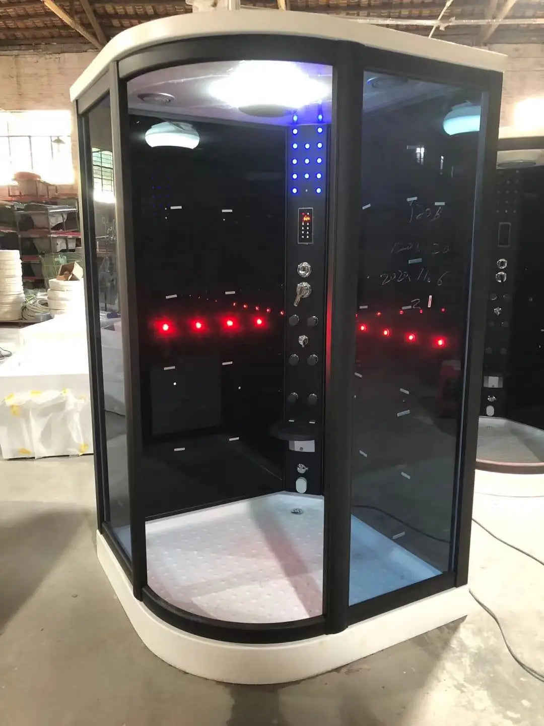 Arc fan swing door overall intelligent luxury steam sauna shower room waterproof wet and dry separation