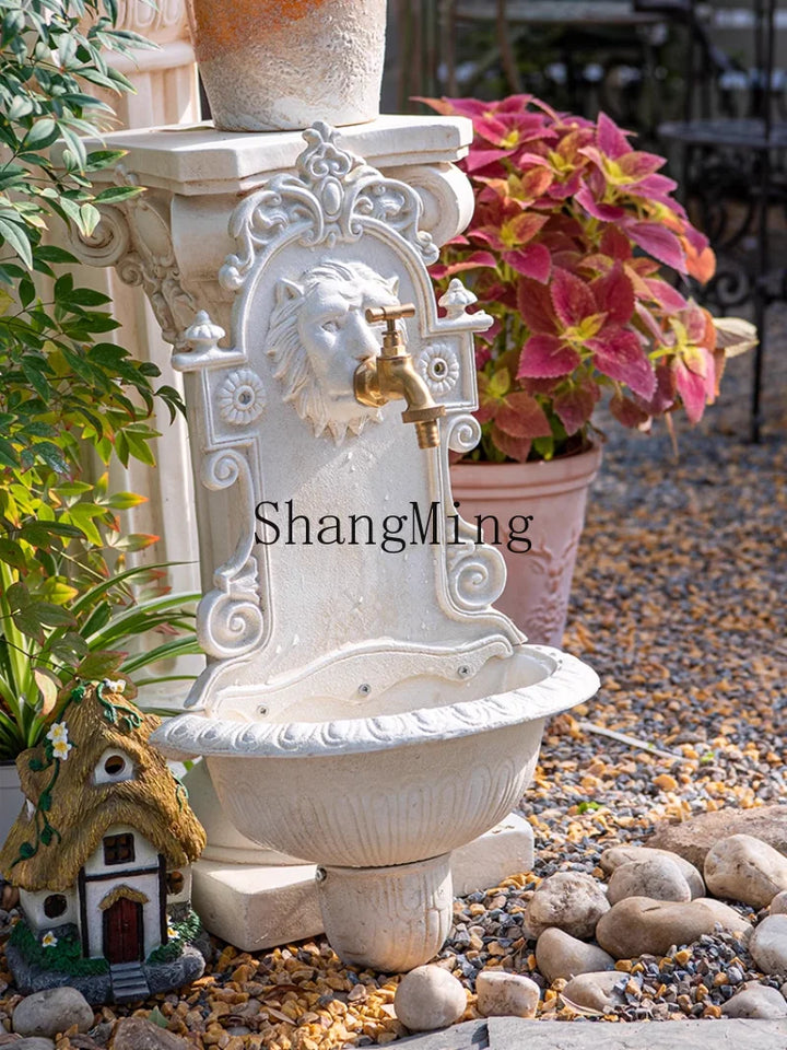 LXY high-grade cast iron sink garden courtyard wash basin courtyard pool decorative wall decoration