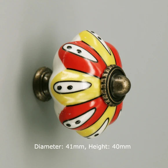 One Piece Vintage Ceramic Door Knobs for Cabinet Drawer, Closet Cupboard Wardrobe  furniture door  Pull Handle